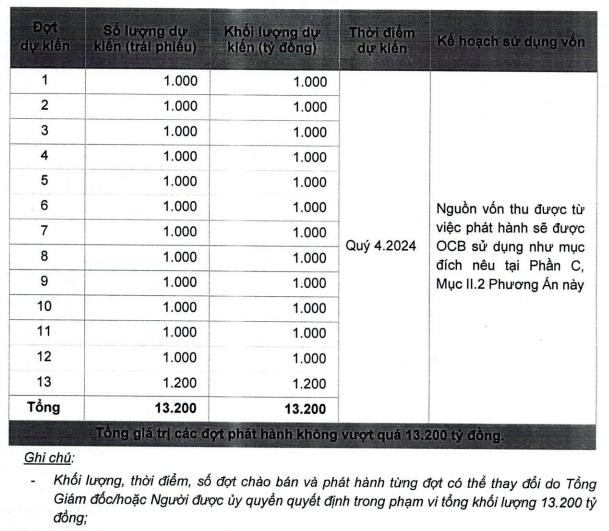 OCB muốn phát hành tối đa 13.200 tỷ đồng trái phiếu trong quý IV/2024- Ảnh 1.