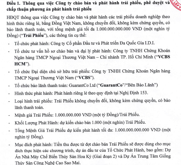 Vừa báo lãi 'đi lùi', IDI huy động 1.000 tỷ đồng trái phiếu để xây nhà máy chế biến thủy sản- Ảnh 1.