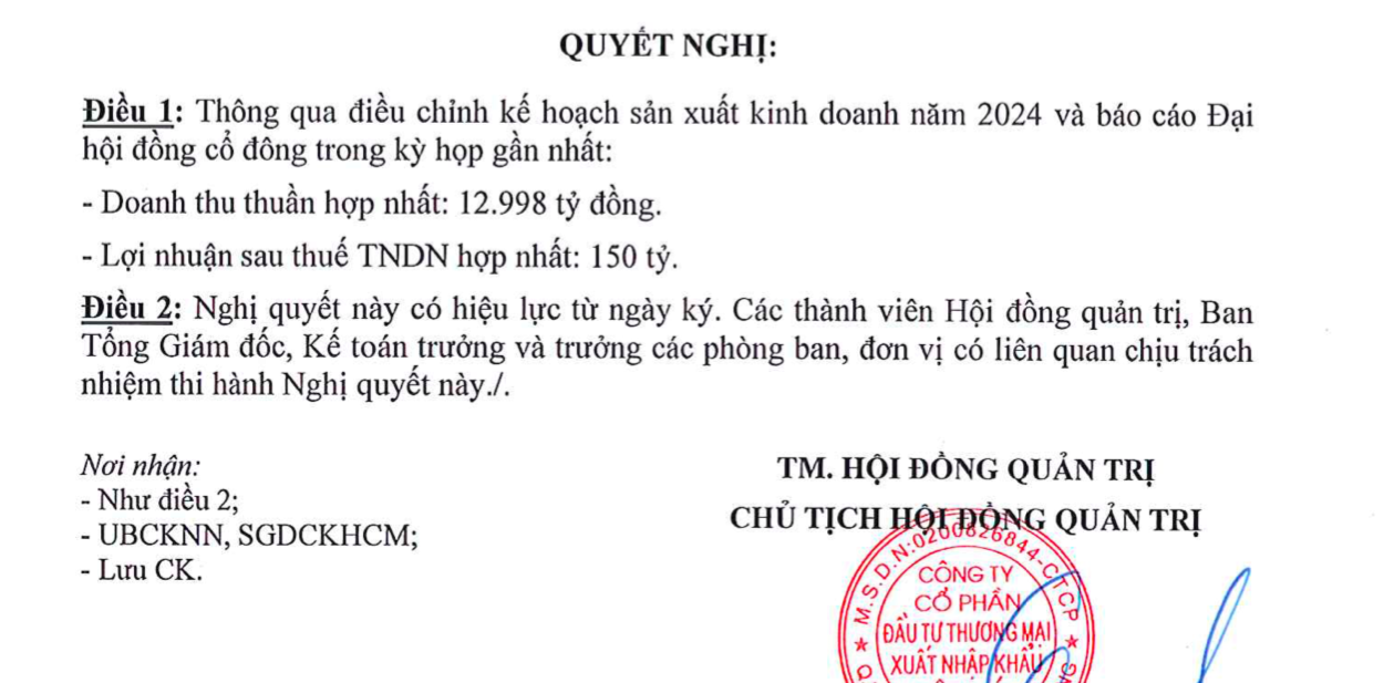 Xuất nhập khẩu Việt Phát (VPG) điều chỉnh mục tiêu doanh thu năm 2024 tăng 23,8%- Ảnh 1.