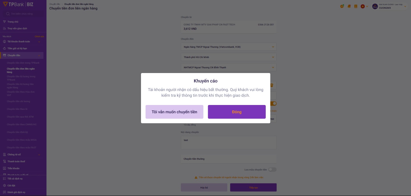 TPBank tiên phong triển khai hệ thống cảnh báo rủi ro lừa đảo trên tất các các kênh giao dịch - Ảnh 3.