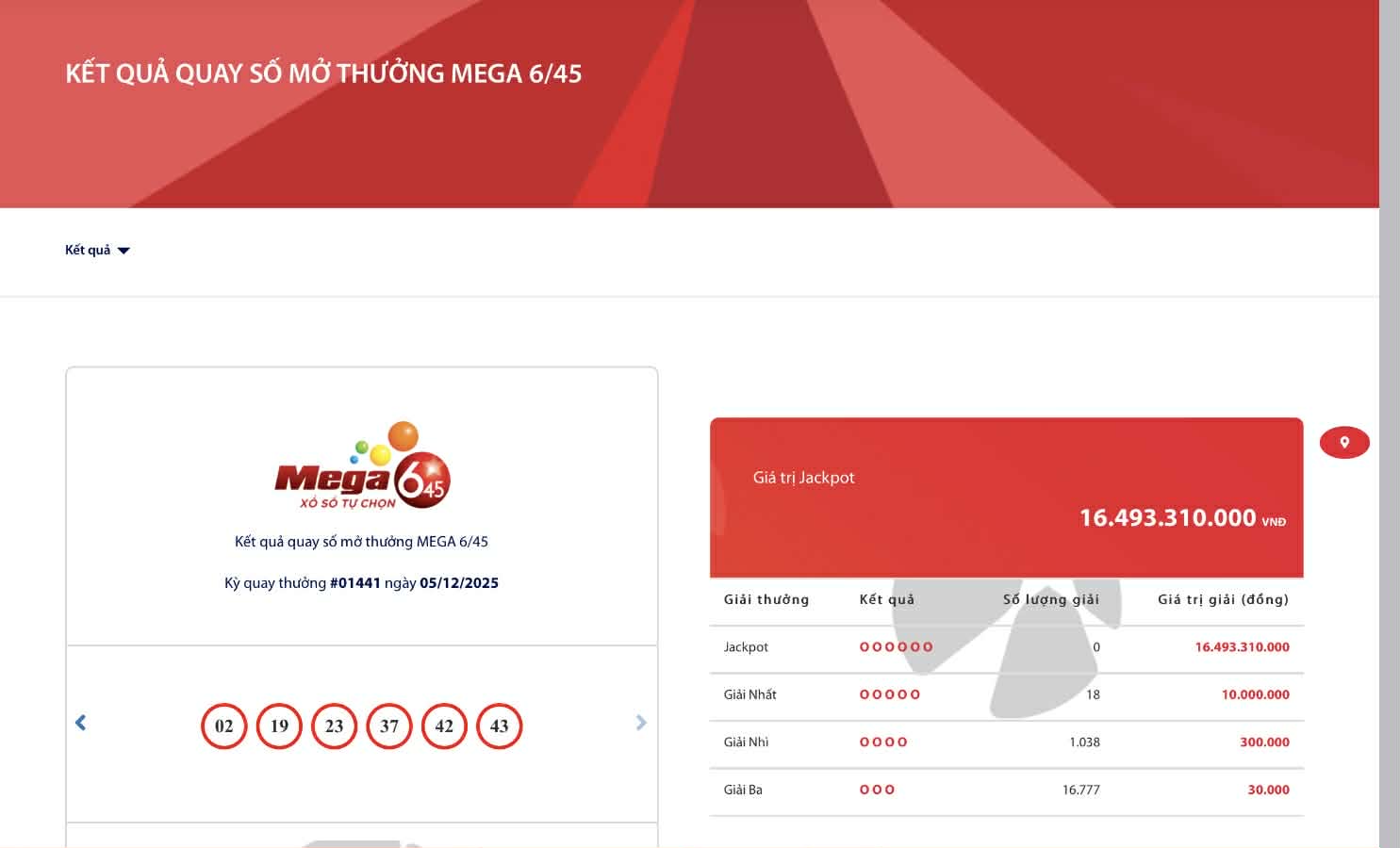 Kết quả xổ số Vietlott ngày 5/12/2025 - Ảnh 2.
