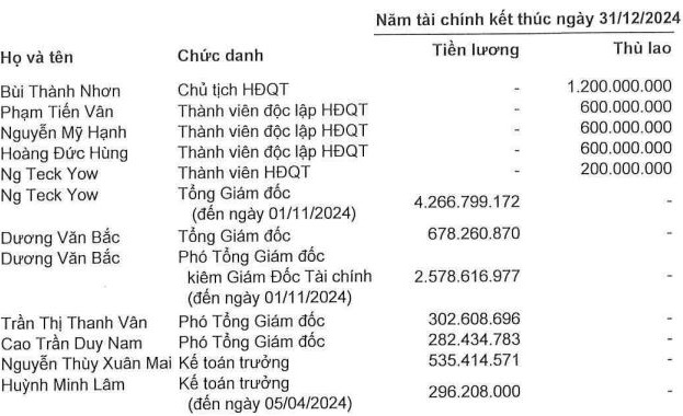 Loạt sếp doanh nghiệp bất động sản nhận thù lao tiền tỷ năm 2024- Ảnh 1.