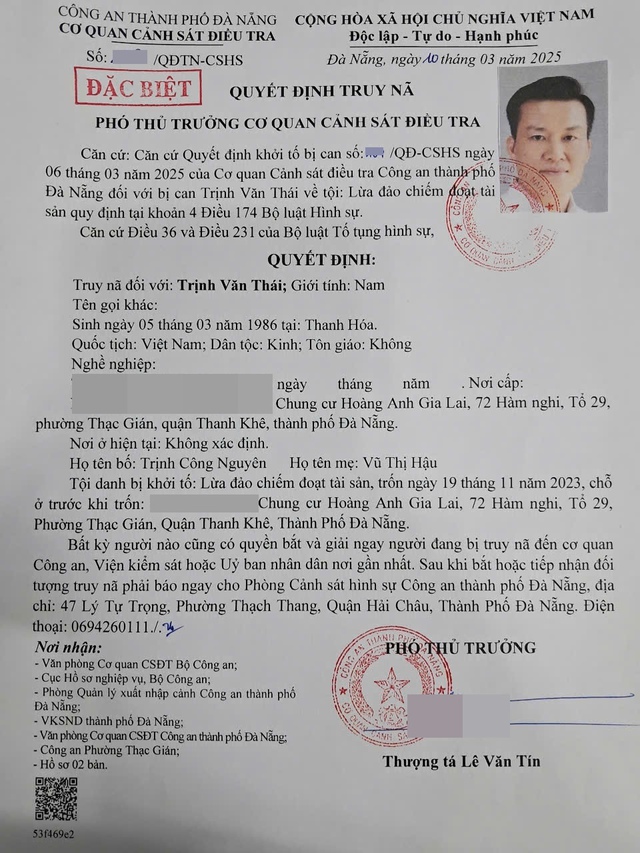 Vụ Mr. Pips Phó Đức Nam: Phát lệnh truy nã đặc biệt Trịnh Văn Thái - Ảnh 1.