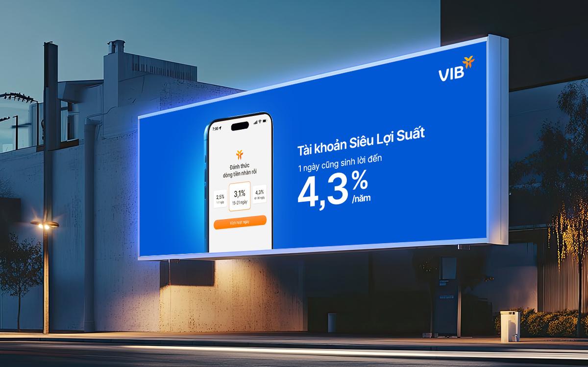 Siêu Lợi Suất VIB: Đánh thức dòng tiền bởi lợi suất cao, tính linh hoạt và khơi dậy thói quen tài chính hiện đại- Ảnh 1. Siêu Lợi Suất VIB: Đánh thức dòng tiền bởi lợi suất cao, tính linh hoạt và khơi dậy thói quen tài chính hiện đại- Ảnh 1.