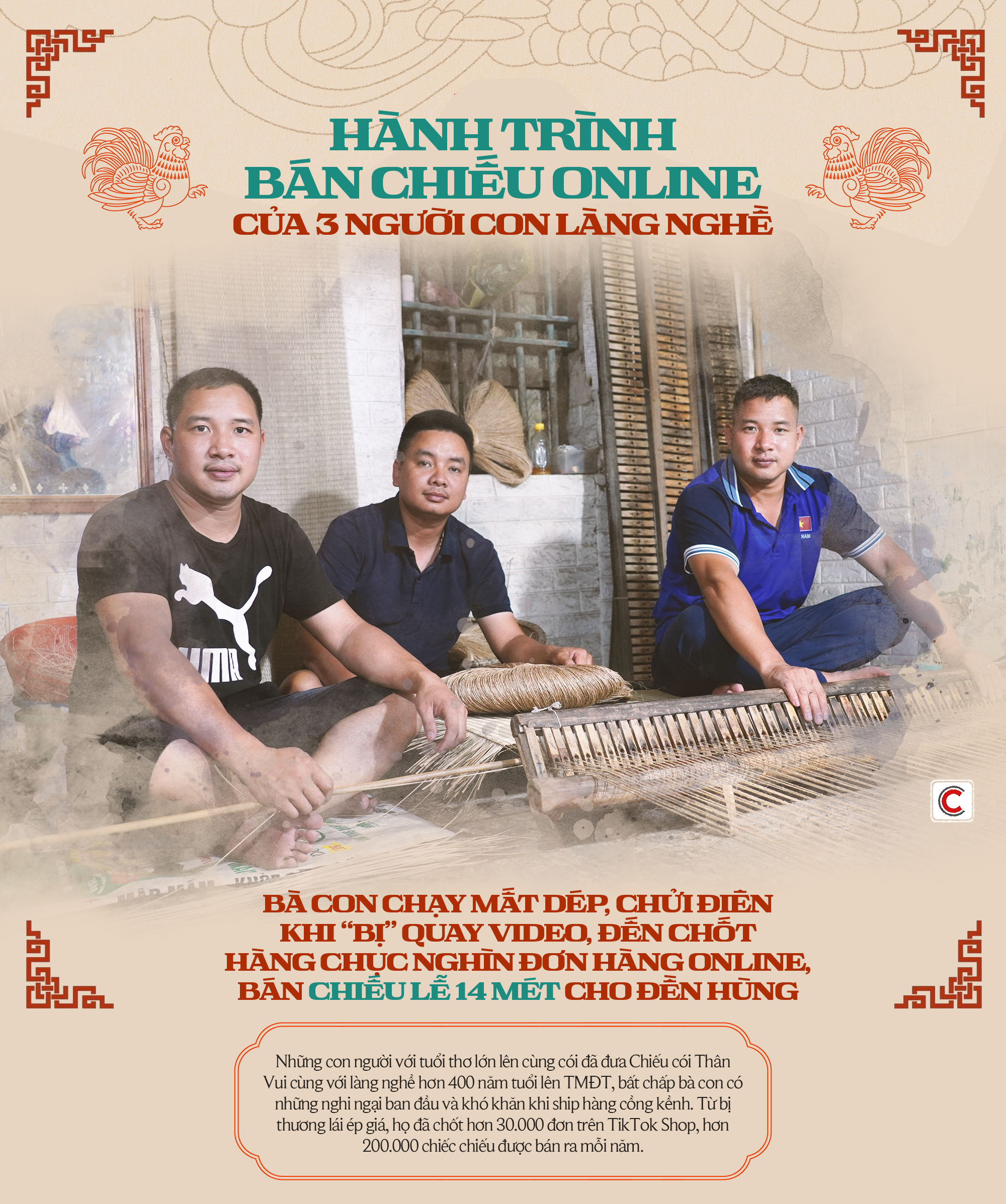 Hành trình bán chiếu online của 3 người con làng nghề: Bà con chạy mất dép, chửi điên khi “bị” quay video, đến chốt hàng chục nghìn đơn hàng online, bán chiếu lễ 14 mét cho đền Hùng