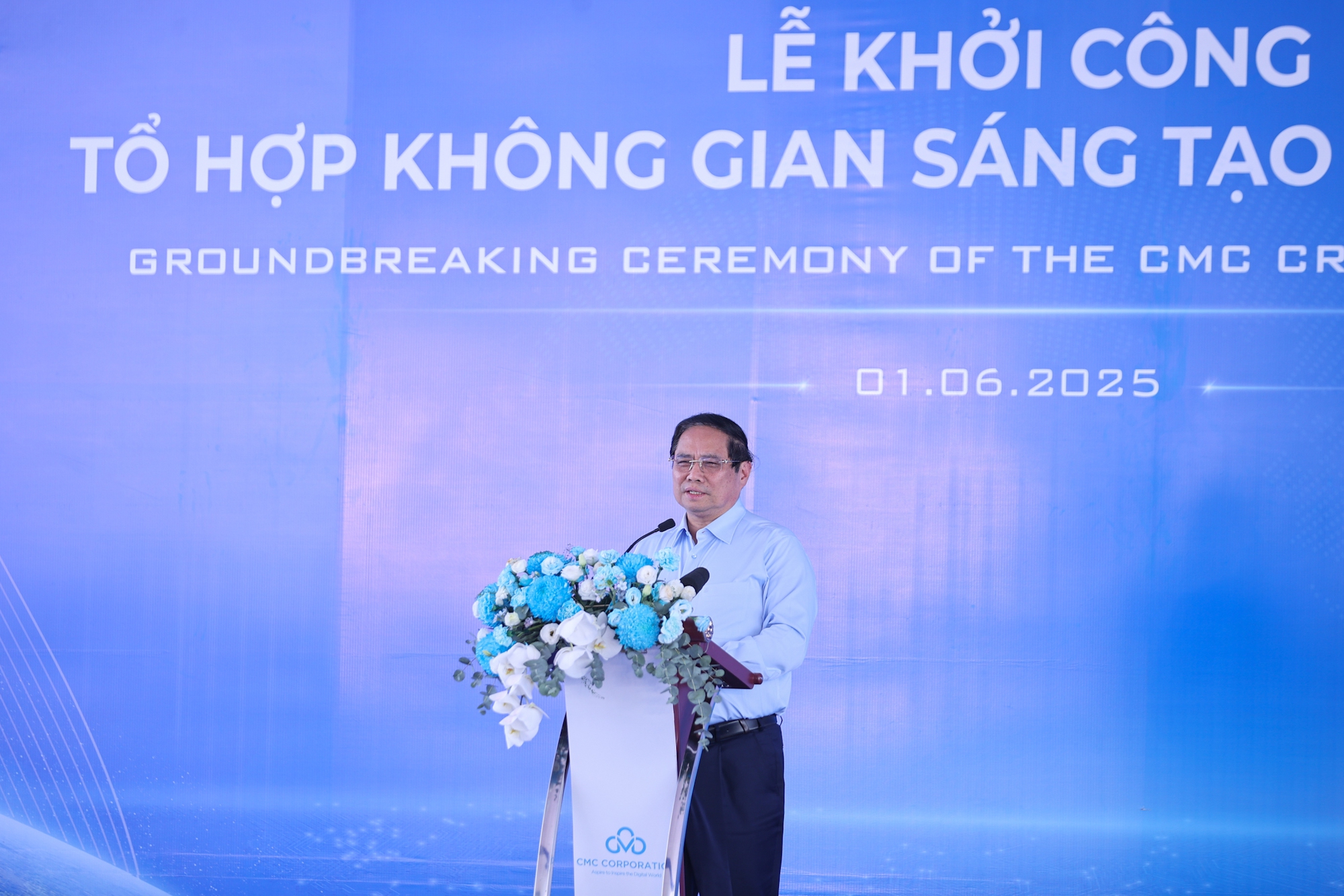 Thủ tướng Phạm Minh Chính dự khởi công Tổ hợp không gian sáng tạo CMC- Ảnh 3. Thủ tướng Phạm Minh Chính dự khởi công Tổ hợp không gian sáng tạo CMC- Ảnh 3.
