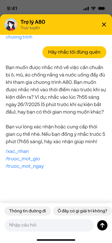 ‘Đu’ concert quốc gia không thể thiếu trợ thủ số A80 – Tự hào Việt Nam: Chatbot giải đáp thắc mắc 24/7, cập nhật thông tin chính thống liên tục, bản đồ số tương tác mọi lúc mọi nơi - Ảnh 2.