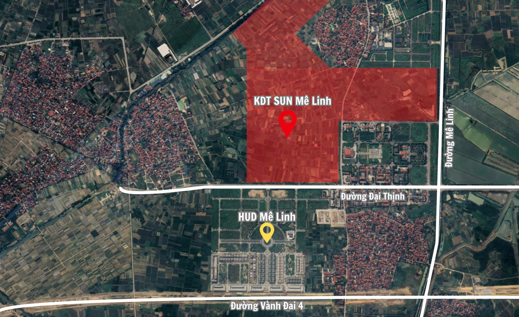 Toàn cảnh khu đất rộng hơn 200 ha tại Mê Linh được Sun Group đầu tư gần 15.000 tỷ làm khu đô thị cao cấp ở Hà Nội- Ảnh 1.