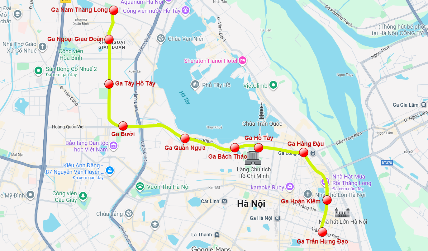 Ngắm vị trí ga của tuyến metro gần 36.000 tỷ, sẽ khởi công sau vài ngày nữa: Sunshine Riverside, Starlake và hàng loạt dự án hưởng lợi - Ảnh 1.