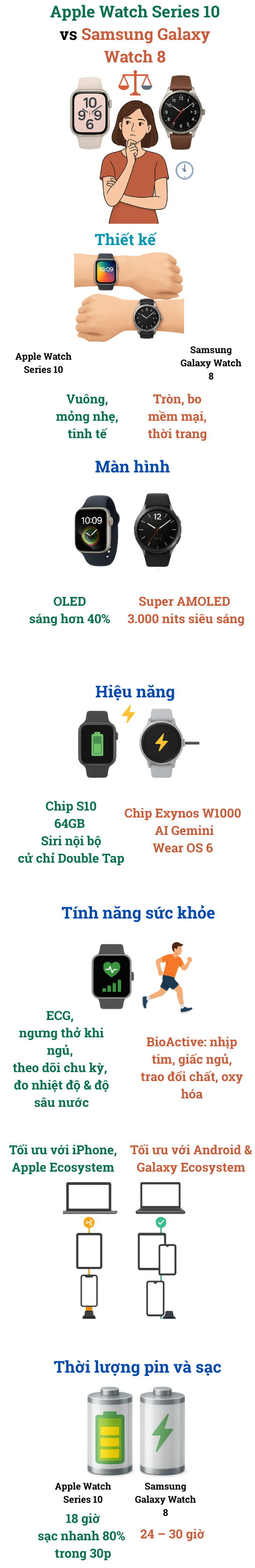 Apple Watch Series 10 vs Samsung Galaxy Watch 8: Lựa chọn nào phù hợp hơn với phái nữ? - Ảnh 1.