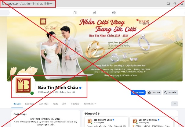 Người mua vàng chú ý: Công an Hà Nội cảnh báo về một tài khoản facebook có tên “Bảo Tín Minh Châu” - Ảnh 1.