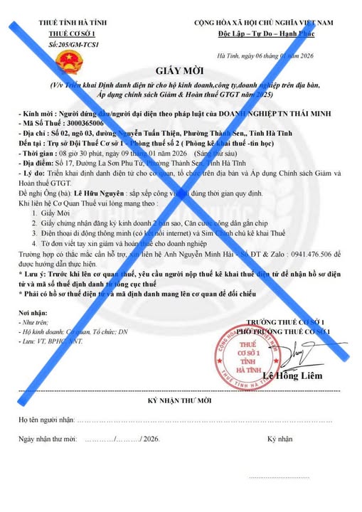 Cơ quan thuế cảnh báo đến người nộp thuế nhận được thông tin sau - Ảnh 1.