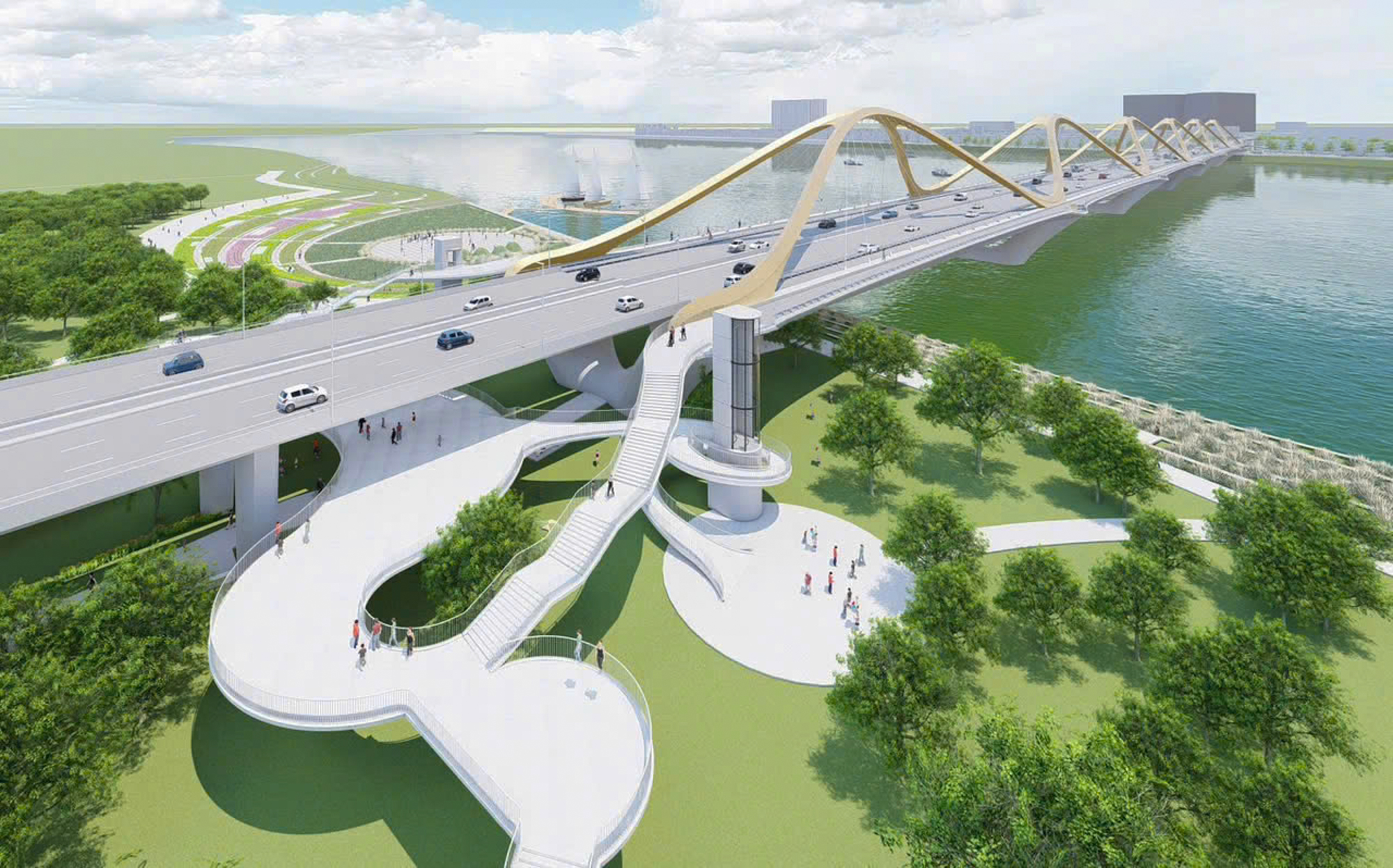 Toàn cảnh công trường xây cầu hơn 16.000 tỷ của Sun Group ở Hà Nội: Máy móc phủ kín mặt sông, phấn đấu hoàn thành nhanh nhất Việt Nam - Ảnh 6.