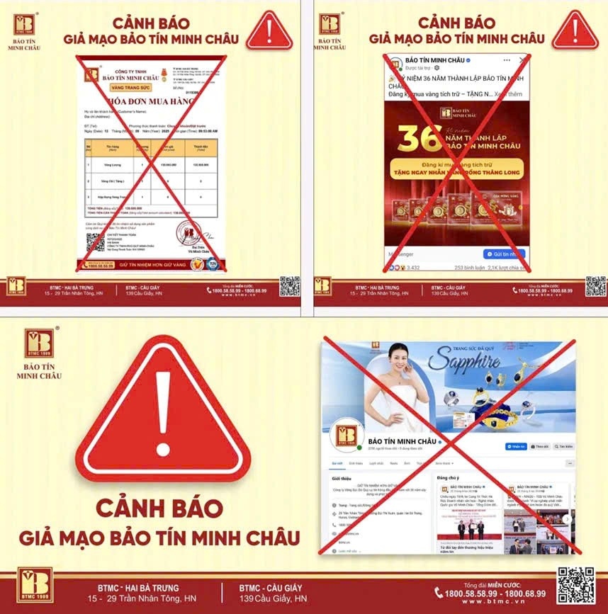 Cảnh báo thủ đoạn lừa đảo giả danh thương hiệu vàng uy tín để chiếm đoạt tài sản - Ảnh 1.