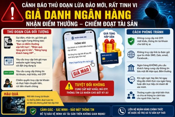 Cảnh báo thủ đoạn giả danh nhân viên ngân hàng thông báo nhận điểm thưởng - Ảnh 1.