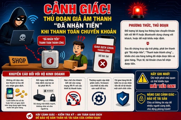 Xuất hiện chiêu lừa mới nhắm vào chủ cửa hàng dùng loa thông báo chuyển khoản - Ảnh 1.