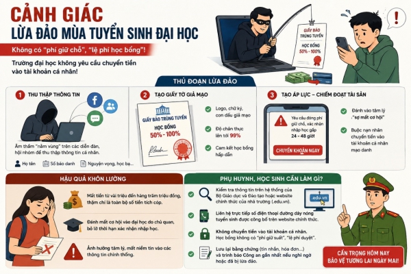 Cảnh báo thủ đoạn giả mạo giấy báo trúng tuyển, học bổng để lừa đảo - Ảnh 1.
