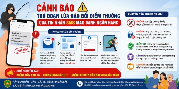 Xuất hiện thủ đoạn giả mạo tin nhắn ngân hàng dụ đổi điểm thưởng qua đường link lạ - Ảnh 1.