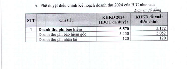 BIC điều chỉnh giảm kế hoạch doanh thu cả năm 2024- Ảnh 1.