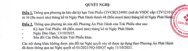 Cen Invest gia hạn lô trái phiếu 650 tỷ đồng- Ảnh 1.