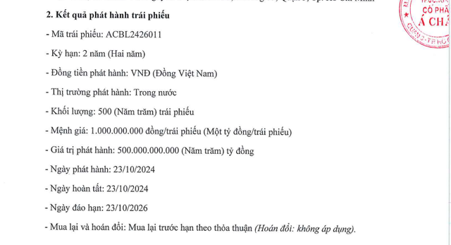 ACB phát hành 500 tỷ đồng trái phiếu- Ảnh 1.