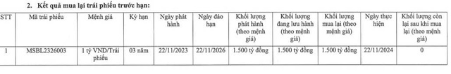 MSB tất toán sớm lô trái phiếu 1.500 tỷ đồng- Ảnh 1.