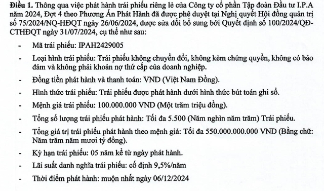 Đầu tư IPA dự kiến huy động thêm 550 tỷ đồng từ trái phiếu để đảo nợ- Ảnh 1.