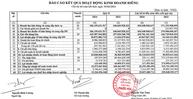 Cao su Phước Hòa (PHR) báo lãi quý II/2024 sụt giảm 77%- Ảnh 1.