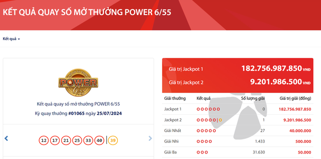 Kết quả xổ số Vietlott ngày 25/7/2024: Một khách hàng giải Jackpot 2 trị giá 9,2 tỷ đồng- Ảnh 2.