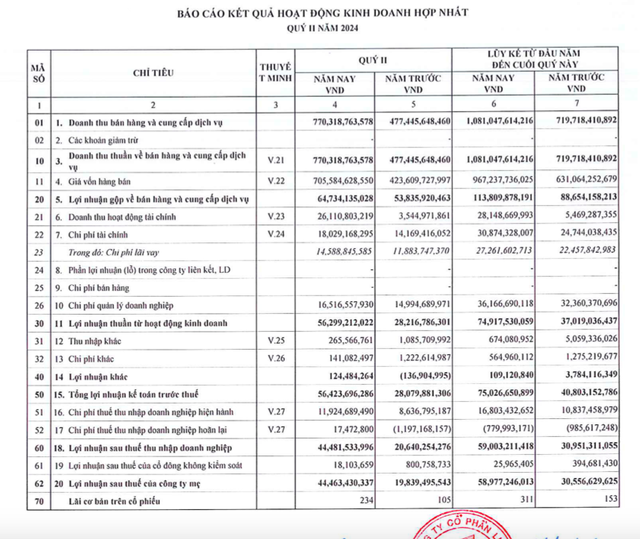 Lizen (LCG) báo lãi quý II/2024 tăng bằng lần- Ảnh 1.