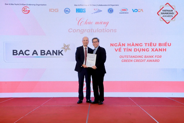 BAC A BANK hai năm liền nhận giải thưởng ngân hàng tiêu biểu về tín dụng xanh- Ảnh 1.