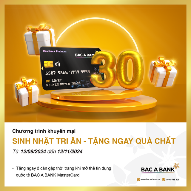 Ngàn quà tặng “chất” tri ân chủ thẻ tín dụng BAC A BANK- Ảnh 2.