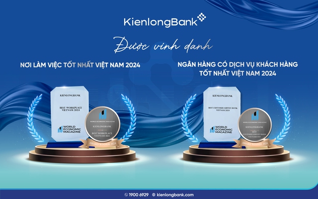 KienlongBank được vinh danh tại hai hạng mục Nơi làm việc tốt nhất & Ngân hàng có Dịch vụ khách hàng tốt nhất Việt Nam 2024- Ảnh 2.