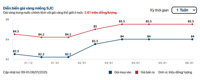 Hôm nay 6/1, giá vàng nhẫn, vàng SJC diễn biến ra sao?- Ảnh 1.