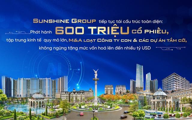 Sunshine Group sau tái cấu trúc: vốn hoá đứng thứ 2 lĩnh vực BĐS, lợi nhuận cả năm ước đạt 14.000 tỷ, vượt xa mục tiêu của ĐHCĐ - Ảnh 1.