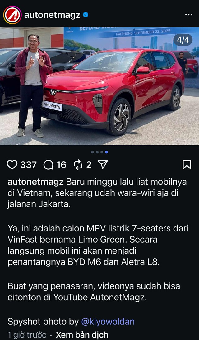 Bàn giao đến tay khách Việt chưa đầy 2 tháng, mẫu MPV điện đầu tiên của tỷ phú Phạm Nhật Vượng đã lập tức xuất ngoại? - Ảnh 2.