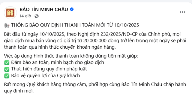 Từ ngày mai, người mua vàng lưu ý: Một chính sách mới về giao dịch vàng chính thức có hiệu lực - Ảnh 1.