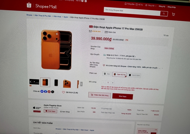 Apple thu hơn 2.500 tỷ đồng trên sàn TMĐT trong quý III/2025- Ảnh 1.