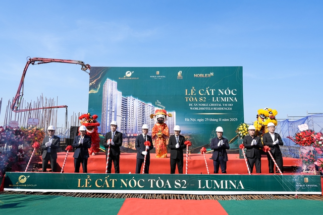 Cất nóc tòa S2 - Lumina tại Noble Crystal Tay Ho WorldHotels Residences - Dự án căn hộ hàng hiệu đầu tiên tại Ciputra - Ảnh 1.
