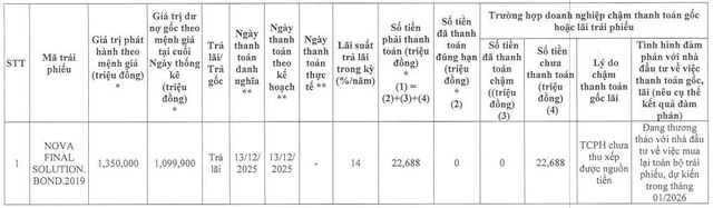 Công ty con của Novaland chậm thanh toán lãi cho lô trái phiếu hơn 1.000 tỷ đồng - Ảnh 1.