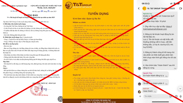 Cảnh giác trước chiêu trò giả mạo tuyển dụng T&T Group trên mạng xã hội để lừa đảo - Ảnh 1.
