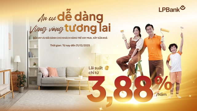 LPBank tiếp sức giấc mơ mua nhà của khách hàng trẻ với gói vay chỉ từ 3,88%- Ảnh 1.