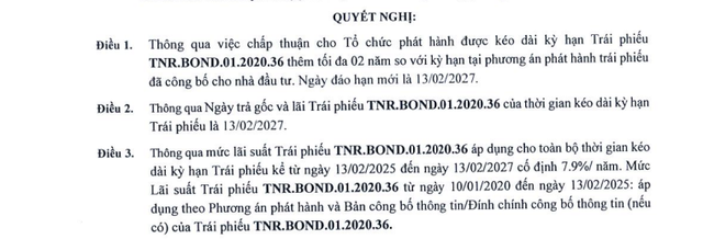 TNR Holdings gia hạn 4 lô trái phiếu thêm 2 năm- Ảnh 1.