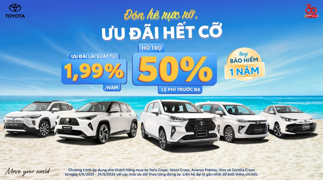 Bảng giá xe ô tô Toyota Việt Nam tháng 5/2025: Ưu đãi tới 46 triệu đồng tùy dòng xe- Ảnh 1. Bảng giá xe ô tô Toyota Việt Nam tháng 5/2025: Ưu đãi tới 46 triệu đồng tùy dòng xe- Ảnh 1.