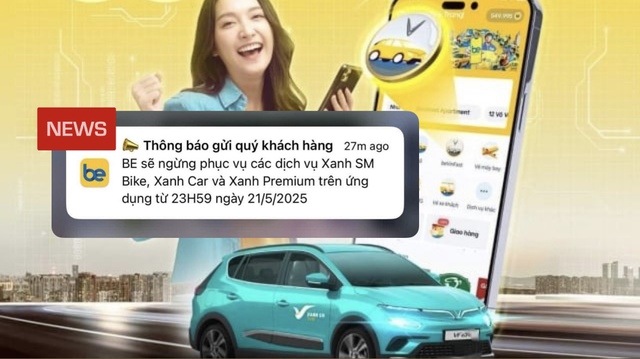 Be bất ngờ thông báo dừng tích hợp các dịch vụ gọi xe điện của Xanh SM- Ảnh 1. Be bất ngờ thông báo dừng tích hợp các dịch vụ gọi xe điện của Xanh SM- Ảnh 1.