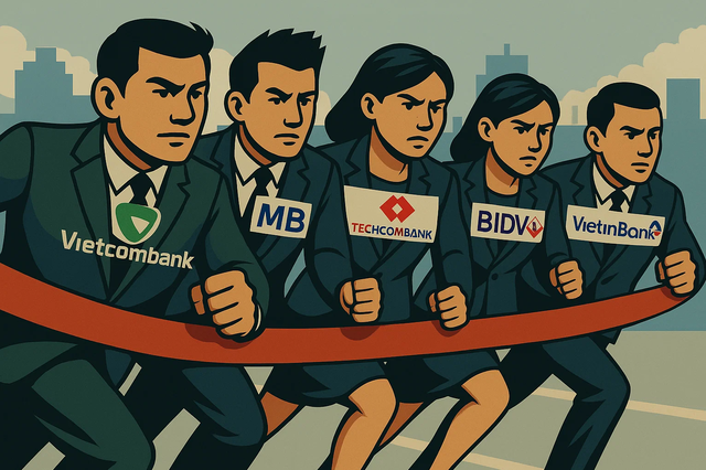 Xếp hạng lợi nhuận ngân hàng quý 1/2025: Techcombank bứt phá tăng liền 5 bậc, VietinBank, BIDV, VPBank, ACB cùng trượt dài- Ảnh 1. Xếp hạng lợi nhuận ngân hàng quý 1/2025: Techcombank bứt phá tăng liền 5 bậc, VietinBank, BIDV, VPBank, ACB cùng trượt dài- Ảnh 1.