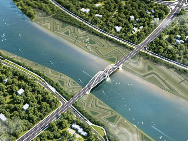 Hải Dương chuẩn bị đầu tư hơn 1.200 tỷ để xây cầu vượt sông Thái Bình nằm ngay sát dự án của Ecopark, thiết kế với kiến trúc mang hình tượng quen thuộc - Ảnh 2.