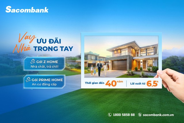Mở rộng cánh cửa an cư cùng Sacombank: Lãi suất hấp dẫn, miễn trả gốc đến 5 năm - Ảnh 1.