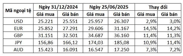 VND mất giá 14% so với Euro kể từ đầu năm, giảm 7 – 11% so với bảng Anh, yên Nhật, đô la Úc - Ảnh 1.
