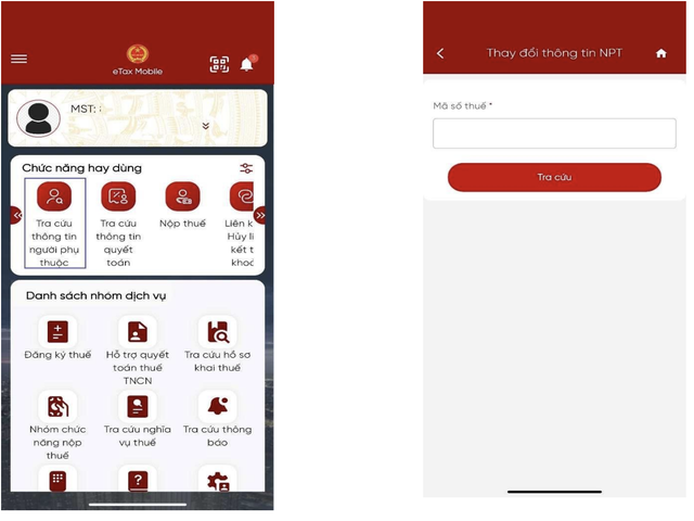 Cách thay đổi thông tin đăng ký thuế cho người phụ thuộc trên eTax Mobile - Ảnh 1.